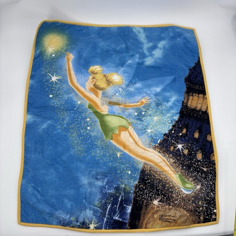 Thomas kincade Vintage Disney Tinkerbell quilted baby‎ blanket  wall hanging HTF